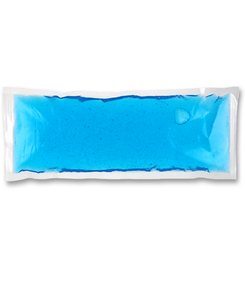 Stay Soft Comfort Ice Gel Pack. 4.5 inches by 4.5 inches. Blank. Blue