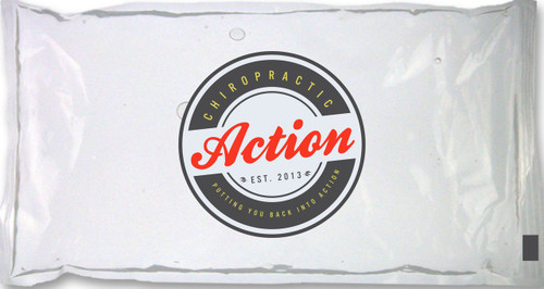 Custom 6" x 12" blue gel cold pack - custom branded - reusable promotional cold therapy pack made in USA
