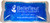 Custom 4.5" x 8" blue gel bead cold pack with custom branding - reusable promotional cold therapy pack made in USA