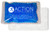 Custom 4.5" x 6" blue gel bead cold pack with cloth backing custom branded - reusable promotional cold therapy pack made in USA
