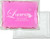 Custom 6" x 8" pink gel cold pack with cloth backing - custom branded - reusable promotional cold therapy pack made in USA