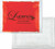 Custom 6" x 8" red gel cold pack with cloth backing - custom branded - reusable promotional cold therapy pack made in USA