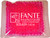 Custom 4.5" x 4.5" pink gel bead cold pack with custom branding - reusable promotional cold therapy pack made in USA