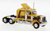 Brekina Automodelle 1976 Peterbilt 359 Sleeper-Cab Tractor - Assembled -- Yellow, Brown - 175-85703