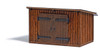 Busch HO Wooden Shed -- Laser-Cut Wood Kit - 2-5/16 x 1-11/16 x 1-7/16" 5.9 x 4.3 x 3.7cm - 189-1594