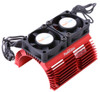 PowerHobby Power Hobby Heat Sink w/ Twin Tornado High Speed Fans, for 1/8 Motors, Red - PHBPH1289RED