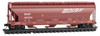 Micro-Trains ACF 3-Bay Center Flow Covered Hopper with Elongated Hatches - Ready to Run -- BNSF Railway #421914 (Boxcar Red, white, yellow, Wedge Logo) - 489-9400762