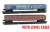 Micro-Trains 50' 15-Panel Fixed-End Gondola 2-Pack In Jewel Cases - Ready to Run -- Chicago & North Western 742002, 741058 (Weathered, 1 Each: blue, Boxcar Red) - 489-98305016