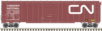 Atlas Postwar 50' Single-Door Boxcar - Ready to Run - Master(R) -- Canadian National 550017 (Boxcar Red, white) - ATL20005863