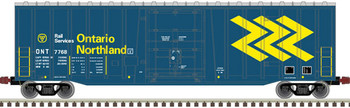 Atlas HO NSC 5111 50' Plug-Door Boxcar - Ready to Run -- Ontario Northland 7783 (blue, yellow) - ATL20006090