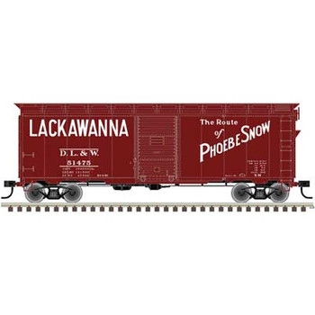 Atlas 1937 AAR 40' Boxcar - Kit -- Delaware, Lackawanna & Western 51496 (Boxcar Red, white) - ATL20006238