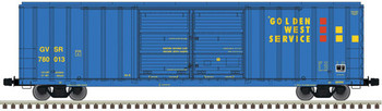 Atlas HO FMC 5503 52' Double-Door Boxcar - Ready to Run - Master(R) -- Golden West Service 780002 (blue, yellow, red) - ATL20006294