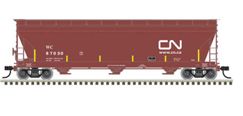 Atlas ACF 4650 Centerflow Covered Hopper Post-1971 Version - Ready to Run - Master(R -- Canadian National WC 87044 (Mineral Red, white, Website Noodle Logo) - ATL20006950