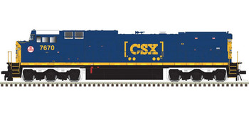 Atlas GE Dash 8-40CW CSX-Style Cab and Body - Standard DC - Master(R) Silver -- CSX 7670 (blue, yellow, Boxcar Logo, Monon Heritage Decal) - ATL40004199