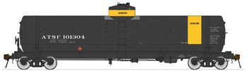 American Limited Models HO GATC Welded Tank Car - Ready to Run -- Santa Fe 101304 (black, yellow, Gasoline Service) - 147-1839