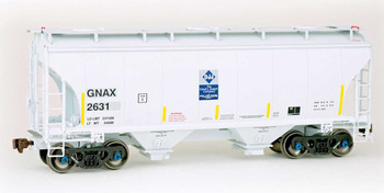 American Limited Models TrinityRail 3281 Cu.Ft. 2-Bay Covered Hopper - Ready to Run -- Holcim (US) GNAX #2631 (2020s, gray, yellow conspicuity marks, DJ Joseph Log - 147-2018