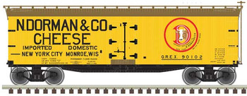 Atlas 40' Wood Reefer - Ready to Run - Master(R) -- Dorman Cheese 90102 (yellow, Boxcar Red, red) - ATL50005501