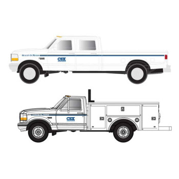 Atlas 1990s Ford(R) F-250 - F-350 Standard Cab Pickup Set - Assembled -- CSX - ATL60000154