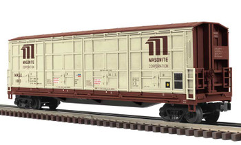 Atlas O Thrall 55' All-Door Boxcar - 3-Rail - Ready to Run - Premier(R) -- Masonite Corporation (tan, black) #1049 - ATO30099792