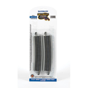 Bachmann Trains Curved Track w/ Nickel Silver Rail & Gray Roadbed - E-Z Track(R) -- 33-1/4" Radius 12-Degree Curve pkg(4) - BAC44509