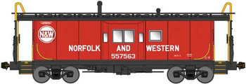 Bluford Shops International Car Bay Window Caboose Phase 3 - Ready to Run -- Norfolk & Western 557578 (red, black, white, Hamburger Logo) - 188-43031