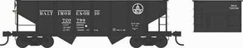 Bowser PRR Class GLa 2-Bay Open Hopper - Ready to Run -- Baltimore & Ohio 720820 (Ex-BR&P, black, Small Capitol Logo) - BOW38201