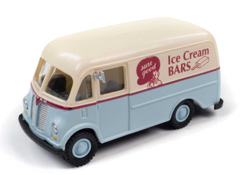 Mini Metals 1940s-1950s International Harvester Metro Delivery Van - Assembled - Mini Meta -- Ice Cream (cream, blue, red) - 221-30627