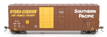 Intermountain Railway Gunderson 50' Hi-Cube Double-Plug Door Boxcar, Peaked Roof - Ready to Run -- Southern Pacific (B-70-43, Boxcar Red, white, yellow Door,Hydra Cushion) - IMR6134006