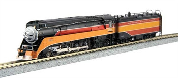 Kato N SP Class GS-4 4-8-4 - LokSound and DCC -- Southern Pacific 4454 (Daylight, orange, red, black, "Lines" Lettering) - KAT1260310LS