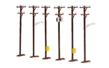 MTH - Mikes Train House O Telephone Pole Set (6) - MTH301088