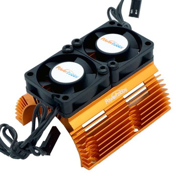 Power Hobby Powerhobby Heat Sink w Twin Turbo High Speed Cooling Fans 1/8 Motors-Orange - PHBPH1289ORANGE