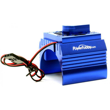 PowerHobby Aluminum Motor Heatsink Cooling Fan 1/10 540 / 550 Size Motor Blue - PHBPHF10FANBLUE