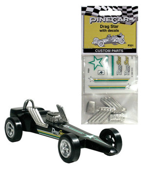 PineCar Custom Parts w/Decals, Drag Star - PIN331