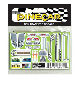 PineCar Dry Transfer Decals, Racer Accents - PIN4014