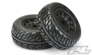 Pro-Line Racing Street Fighter 2.2/3.0 Tires, Mounted on Raid Black 17mm Wheels (2pcs) - PRO116724