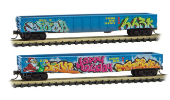 Micro-Trains N 50' STEEL SIDE GONDOLA - GWS GRAFFITI - 489-10544132