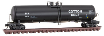 Micro-Trains 56' General-Service Tank Car - Ready to Run -- Cotton Belt SSW 55011 (black) - 489-11000510