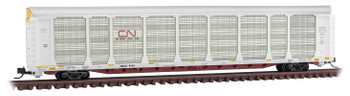 Micro-Trains 89' Tri-Level Enclosed Auto Rack - Ready to Run -- CanadianNational NKCR 9199 (white, silver, black, red Noodle Logo) - 489-11100341