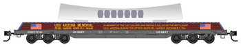 Micro-Trains 6-Axle 68' Flatcar with Pearl Harbor Memorial Load - Ready to Run -- DODX 12741 (gray, Pearl Harbor Memorial Load) - 489-13700073