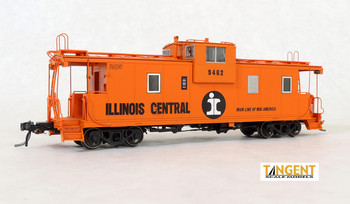 Tangent Scale Models Illinois Central (IC) Original Orange Split Rail 1970 IC Centralia Steel Wide-vision Caboose #9462 - TAN60210-01
