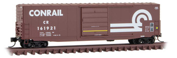 Micro-Trains 50' Boxcar with 10' Door, No Roofwalk, Short Ladders - Ready to Run -- Conrail 161921 (Boxcar Red, white, Large Logo) - 489-18000350