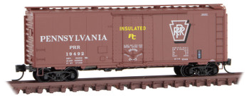 Micro-Trains 40' Plug-Door Boxcar - Ready to Run -- Pennsylvania Railroad 19492 (Tuscan, Shadow Keystone) - 489-2100610