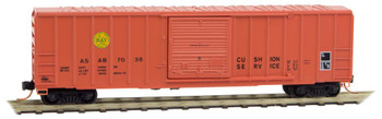 Micro-Trains 50' Rib-Side Single-Door Boxcar No Roofwalk - Ready to Run -- Atlanta & St. Andrews Bay #7035 (orange, yellow, Per Diem Series #5) - 489-2500920