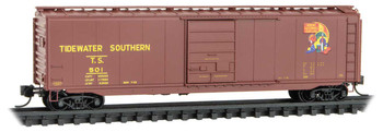 Micro-Trains 50' Single-Door Boxcar - Ready to Run -- Tidewater Southern #501 (Boxcar Red, yellow, Cornucopia Logo) - 489-3100570