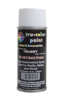 Tru-Color Paint Aerosol Spray Paint 4.5oz 135ml Can -- Gloss Dark Primer - TUP4011