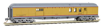 Micro-Trains 70' Heavyweight Baggage-Mail - Ready to Run -- Union Pacific #2267 (Armour Yellow, gray, red) - 489-14800060