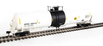 WalthersProto 55' Trinity Modified 30,145-Gallon Tank Car - Ready to Run -- PBF Holding Co. DPRX #259115 (white, black; yellow conspicuity marks) - 920-100740