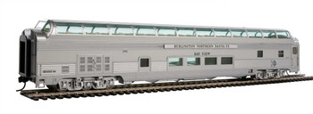 WalthersProto 85' Budd Big Dome Bar Lounge Dormitory - Ready to Run -- Lighted - BNSF #31 Bay View, Business Train (Real Metal Finish) - 920-14502