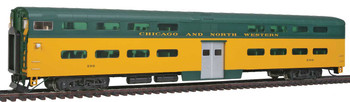 WalthersProto 85' Pullman-Standard Bi-Level Commuter Cab Car - Lighted - Ready To Run -- Chicago & North Western(TM) #200 (yellow, green) - 920-16527