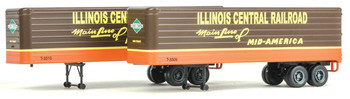 Walthers SceneMaster 35' Fluted-Side Trailer 2-Pack - Assembled -- Illinois Central - 949-2416